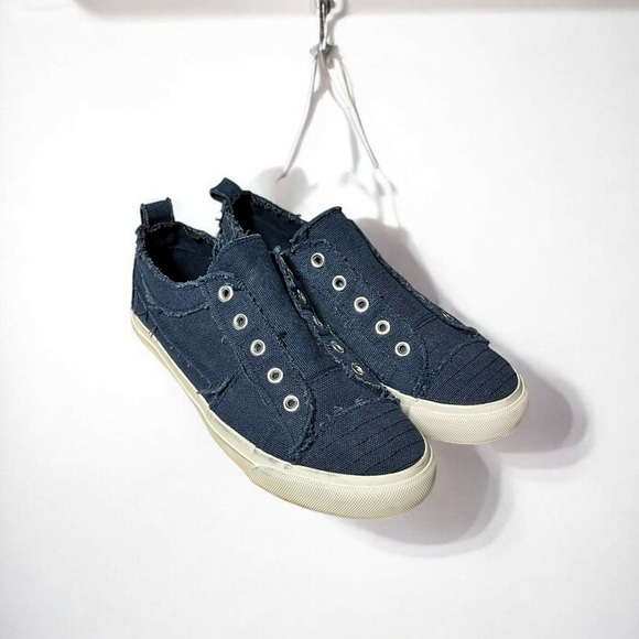 🌻Corkys Blue Denim Babalu Slip On Laceless Sneakers Size 7 - Picture 1 of 10